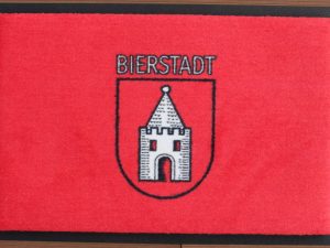 Fußmatte mit Bierstadt Wappen Rot Wartturm