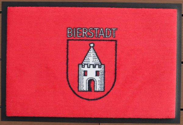 Fußmatte mit Bierstadt Wappen Rot Wartturm