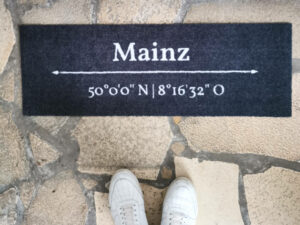 Koordinaten; Fußmatte; Abtreter; Stufenmatte; Berlin; Mainz; Sylt; Designmatte; doormat