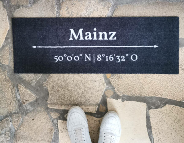 Koordinaten; Fußmatte; Abtreter; Stufenmatte; Berlin; Mainz; Sylt; Designmatte; doormat